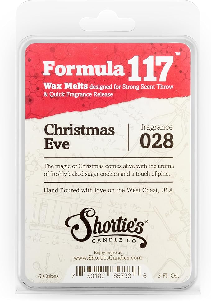 Formula 117 Dicken's Christmas, Christmas Eve & Tree Scented Wax Melts Variety Pack - 3 Highly Scented 3 Oz. Bars - Made With Natural Oils