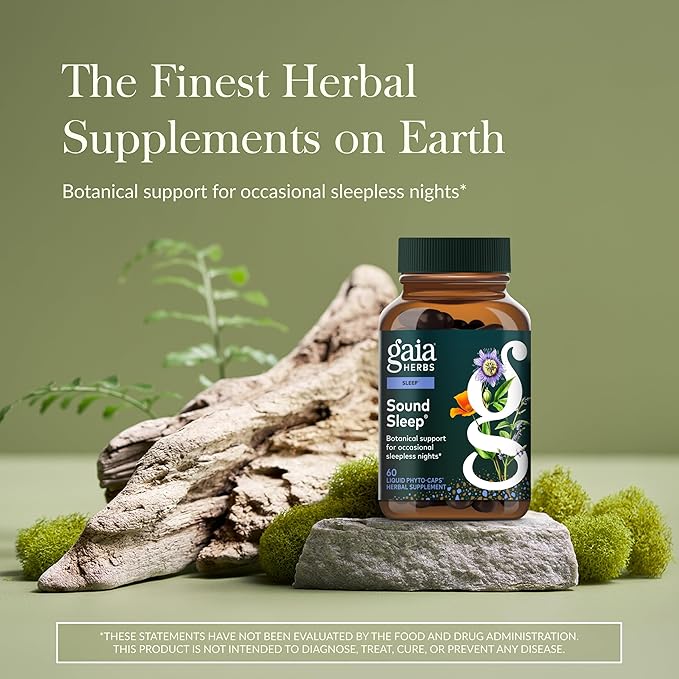 Gaia Herbs Sound Sleep - Natural Sleep Support to Promote Calm & Relaxation - with Valerian Root, Passionflower & More - 120 Vegan Liquid Phyto-Capsules (40-Day Supply)