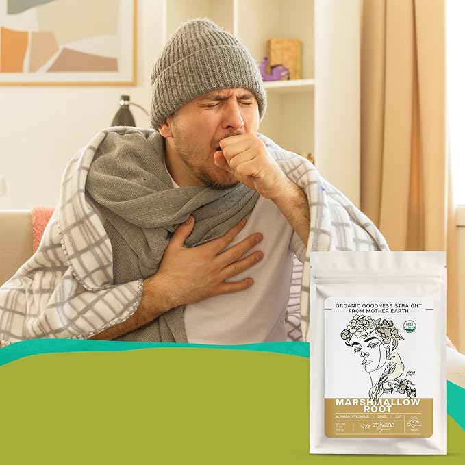 Marshmallow Root Tea (Althea Officinalis) โ Organic Marshmallow Root โ Throat Tea - Gut Lining, Digestion, Respiratory Health - Blood, Bones, Skin, Hair - Marshmellow Herb โ 4 Ounces