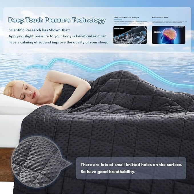 Topcee Weighted Blanket for Adults (15lbs 48"x72"), Minky Dots Heavy Blanket for 140-160lbs Sleeping, Soft, Cozy and Cooling Weighted Throw Blankets, Machine Washable, Grey