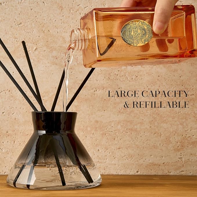 M&SENSE 6.3 oz Large Reed Diffuser Set | Magical Oriental Scent Oil Diffuser with Sticks | Hotel Collection Non-Toxic Essential Oil |for Bedroom Bathroom Living Room