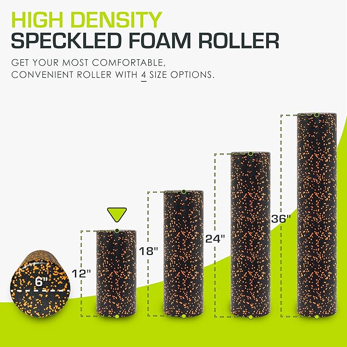 ProsourceFit High Density Foam Rollers 12 - inches Long, Firm Full Body Athletic Massage Tool for Back Stretching, Yoga, Pilates, Post Workout Muscle Recuperation