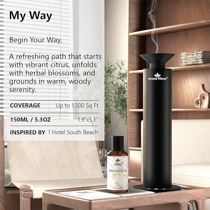 Hotel Scent Essential Oil - My Way - Luxury Hotel Inspired The 1 Hotel South Beach, Home Aromatherapy Diffuser Oil - Lemon, Bergamot - for Diffuser, Humidifier, Ultrasonic, Reed - 150ML