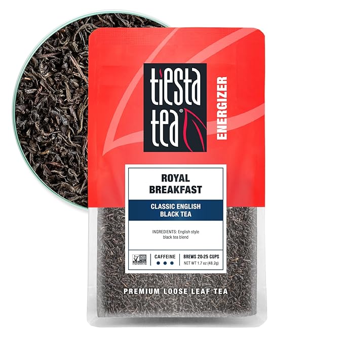 Tiesta Tea - Royal Breakfast, Loose Leaf, Classic English Black Tea, Premium Blend, High Caffeine Hot & Iced, Brews Up to 25 Cups, 1.7 Ounce Resealable Pouch