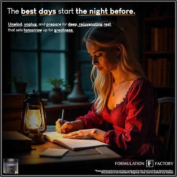 Formulation Factory The Night Before 10-in-1 Midnight Maximizer Sleep Supplement, Magnesium Glycinate, L-Theanine & More, Stress Relief, Relaxation, Focus (6 Month Supply, 360 Capsules)