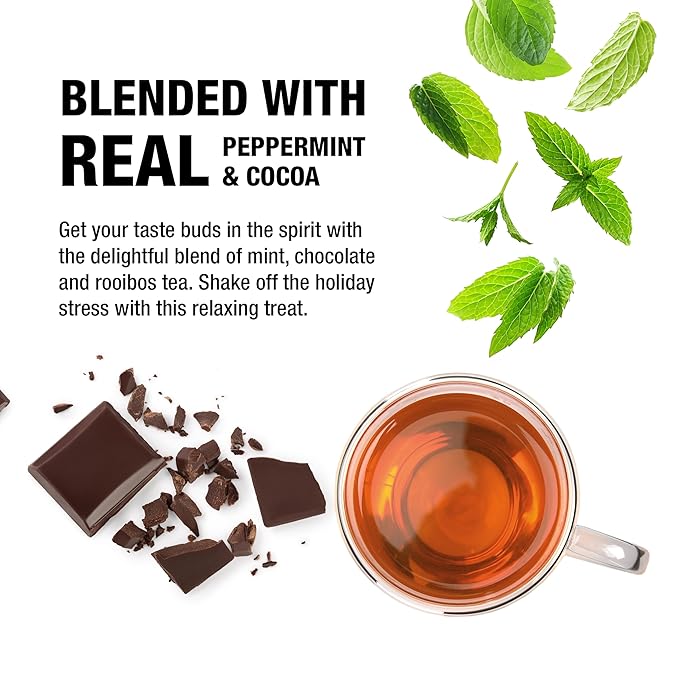Tiesta Tea - Cozy Peppermint Cocoa, Loose Leaf, Chocolate Peppermint Herbal Tea, Premium Blend, Non Caffeinated, Make Hot or Iced Tea & Up to 50 Cups - 3 Ounce Refillable Tin