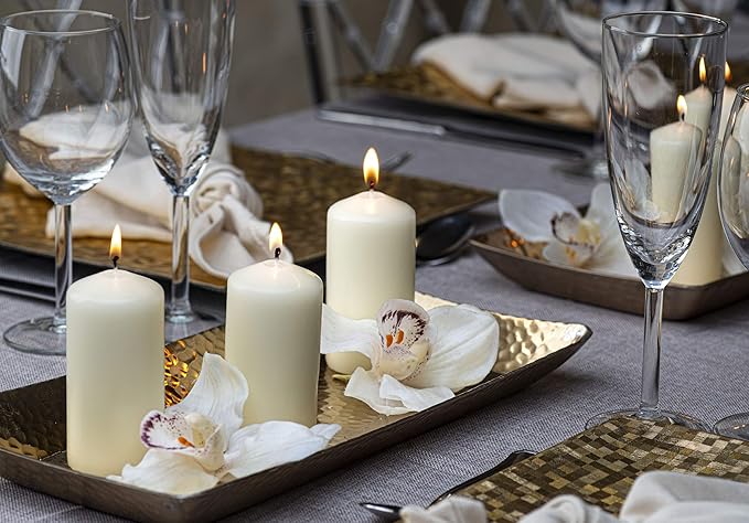 BOLSIUS Ivory Pillar Candles - 20 Pack 2x4 inch Pillar Candle Set - 20 Hours Dripless & Smokeless Clean Burning Dinner Candles - Premium Europen Quality - Palm Oil Free - 0% Animal Fat - Party Candles