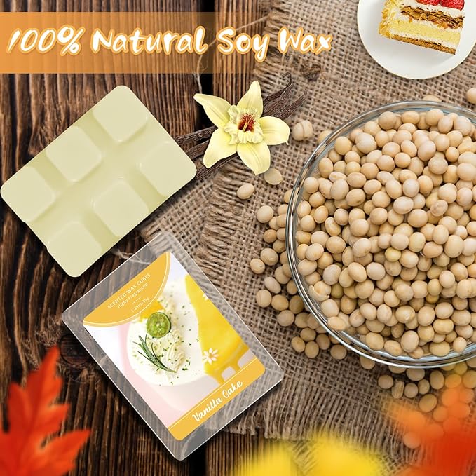 SCENTORINI Wax Melts, Vanilla Cake Fragrance Wax Cubes, 4-Pack, Long-Lasting Scented Wax Melts for Wax Warmer