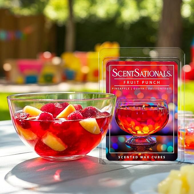 Scentsationals Wax Melts, Wax Cubes Strong Scent – Soda Collection Fruit Punch – Long Lasting Scented Melts for Warmer, 10oz (24-Cubes)
