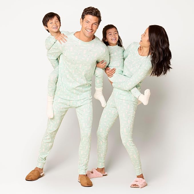 Amazon Essentials Womens Snug-Fit Cotton Sleepwear Pajama Set (Available in Plus Size)