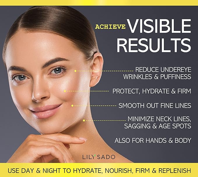 LILY SADO HONEY GLOW Radiance Cream Face Moisturizer - Natural Daily Facial Lotion w Manuka Honey, Coconut, Apricot, Gotu Kola, and VITS B5 & E - Amazing Anti Aging Formula. 2 oz