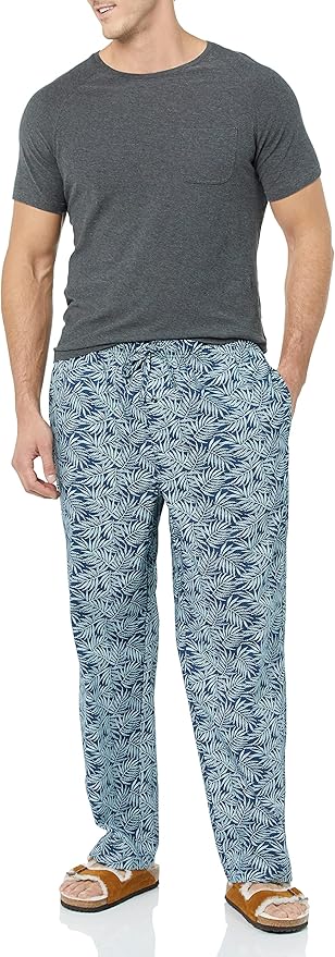 Amazon Essentials Mens Straight-Fit Woven Pajama Pant with Pockets