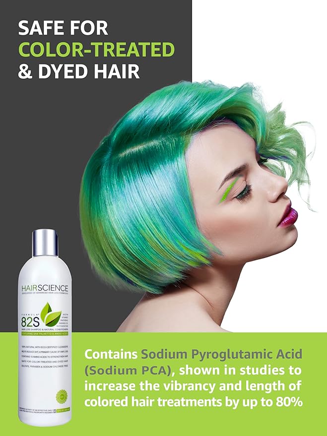 Hair Science Formula 82S | DHT-Blocking Shampoo for Thinning Hair | Featuring Saw Palmetto, Biotin, Panthenol, Keratin, Provitamins, & Amino Acids | Sulfate-Free & Color-Safe | For Men & Women | 12oz