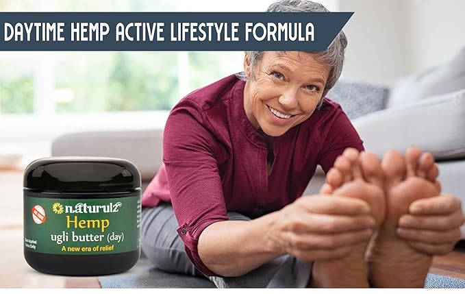 Naturulz Ugli butter Daytime & Nighttime Hemp Bundle (2) 4 ounce Topicals-with Arnica, Capsicum, Devil's Claw and Lavender. Active Muscle & Joint, Restful Night Bundle