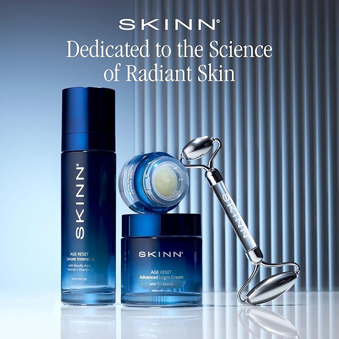 SKINN Deep Wrinkle Facial Serum, Intensive Age Reset - Anti Wrinkle Repair Skincare for Face - Hydrating & Plumping Anti Aging Serum Reduces Fine Lines - Ferulic Acid, Retinol & Vitamin C