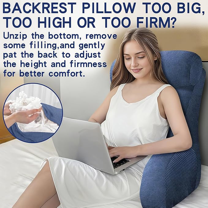 Back Pillow for Bed Sitting Up, Reading Pillow, Extra Large Arm Pillows for Adults for Back Support,Bed Pillow for Sitting up for Watching TV/Gaming/Relaxing