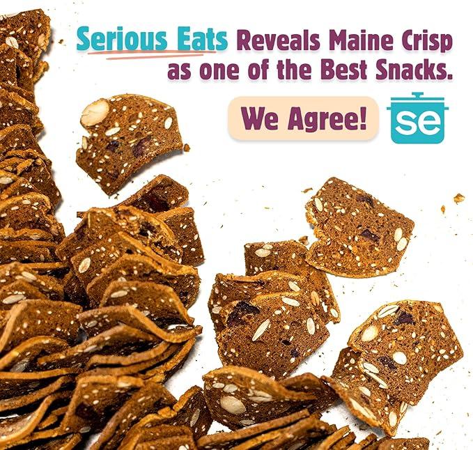 Maine Crisp Maple Cinnamon Currant Crisps, 4 Pack, Gluten-Free Crackers - Grain-Free, Non-GMO - Sweet Snacks, for Cheese Boards, Salad Toppings & Jams