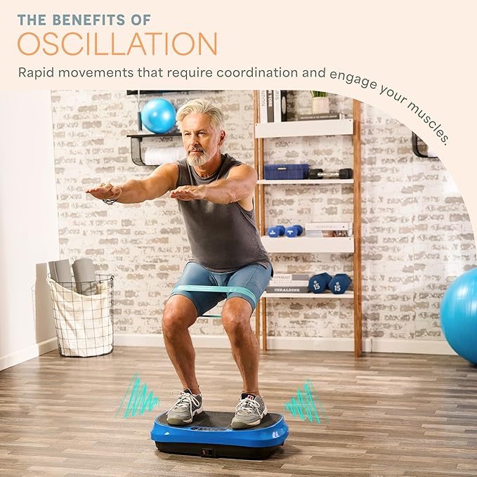 Lifepro Waver Mini Vibration Plate for Lymphatic Drainage – Whole Body Vibrating Platform Exercise Machine for Muscle Toning & Recovery with Remote & Resistance Bands, Max Load 260 lb