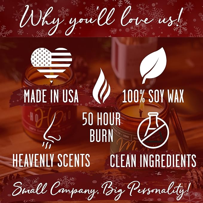 Sugar Cookie Candle, Cookie Candle – ‘Sugar Cookies’ Soy Candles, w/Sugar, Butter & Vanilla - Infused with Essential Oils I Christmas Candles I 9oz, 50 Hour Burn, Handmade in USA