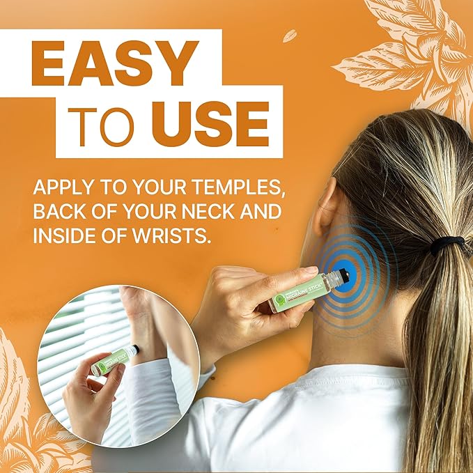 MIGRASTIL Migraine Stick with Magnesium Cooling Peppermint Eucalyptus Essential Oil Topical Magnesium for Headache Support. Made in The USA 10 ml