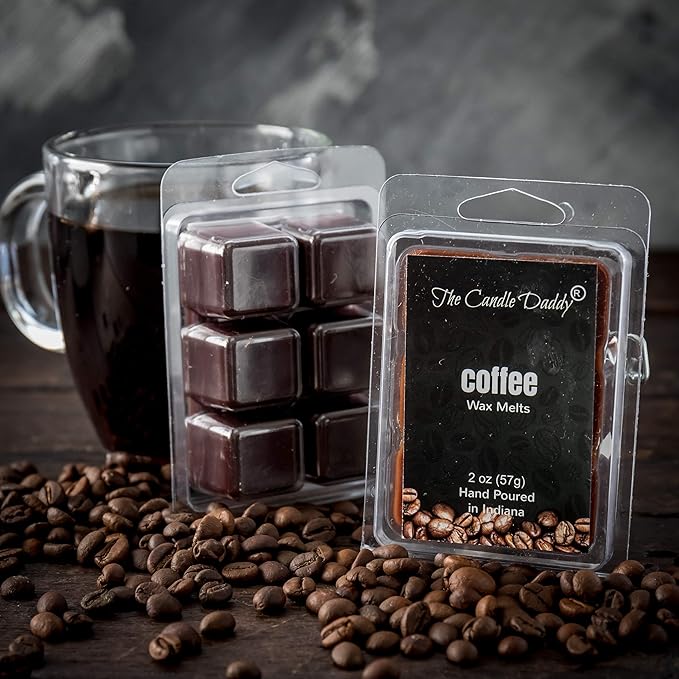 The Candle Daddy Coffee- Maximum Scent Wax Cubes/Melts- 5 Packs -10 Ounces Total- 30 Cubes