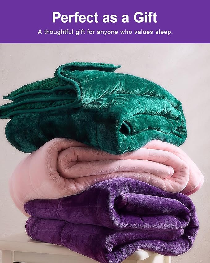 Super Fuzzy Soft Sherpa Fleece Weighted Blanket, 20 lbs Dual Sided Fluffy Heavy Weighted Blankets for Adults - No Bunching with Double Layers of Soft Inner Lining (60"x 80", 20 Pounds)