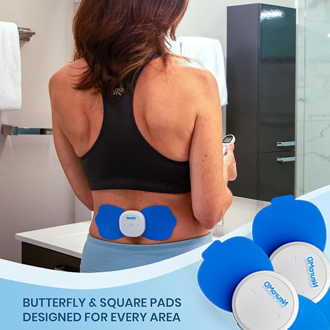 NeuroMD 2-Pack Combo Replacement TENS Unit Electrode Pads for Wireless Muscle Stimulator & Pain Relief - Reusable 30 Times | Snap-On Connector | Compatible with Whole Body Corrective Therapy Device