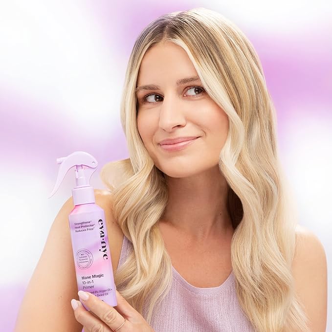 Eva NYC 10-in-1 Hair Primer - New Fine Mist + No-Leak Spray - Sunflower Seed + Argan Oil Heat Protection Spray - Anti-Frizz + Add Shine - Medium + Thick Hair - Packaging May Vary-Vanilla Scent-5 fl oz