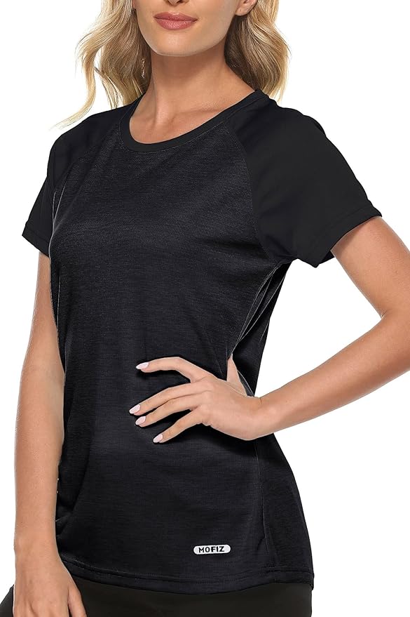 MoFiz Women's Short Sleeve UPF 50+ Sun Protection Sports T-Shirt Quick Dry Running Workout Athletic Tee Top