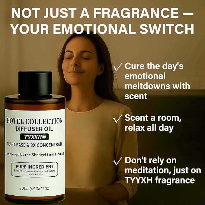 Hotel Collection Diffuser Oil, Shangri-La Inspired Essential Oils for Waterless, Cold Air, Ultrasonic & Reed Diffusers, HVAC, Long-Lasting 5-Star Hotel Fragrance for Home, Office, Spa - 3.38fl oz