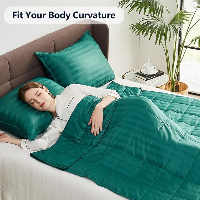 Weighted Blanket Queen/King Size (80"x87" 15lbs),Ultra Soft and Cozy Cooling Weighted Blanket for Adult,Heavy Blanket with Machine Washable Soft Blanket, Green