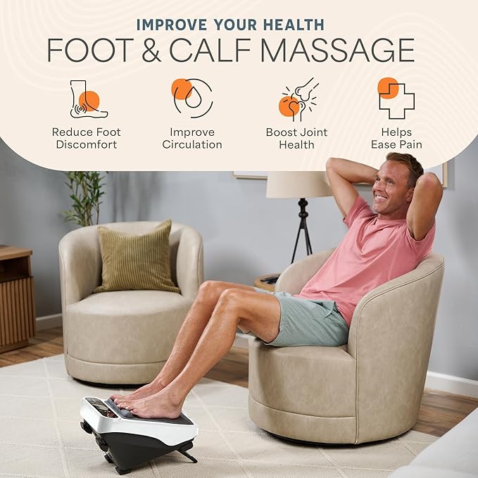 LifePro Foot Massager for Neuropathy - Relaxing Calf and Foot Therapy with Heat Option for Maximum Soothing Relief - Massager for Blood Circulation and Revitalization