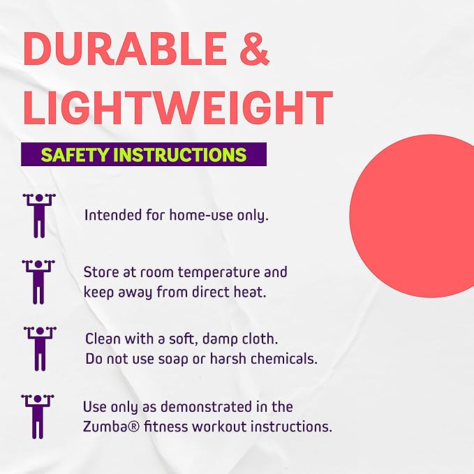 Zumba Toning Sticks 1 lb Weights Set of 2, 1 Pound Hand Weights for Women, Dumbbell Weight Set, Durable and Light 1 Pound Weights Set of 2