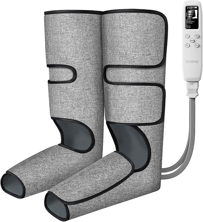 RENPHO Leg Massager for Circulation and Pain Relief with Smart Pressure Sensor, Air Compression Calf Massager for Relieve Fatigue, Gift for Mom and Dad