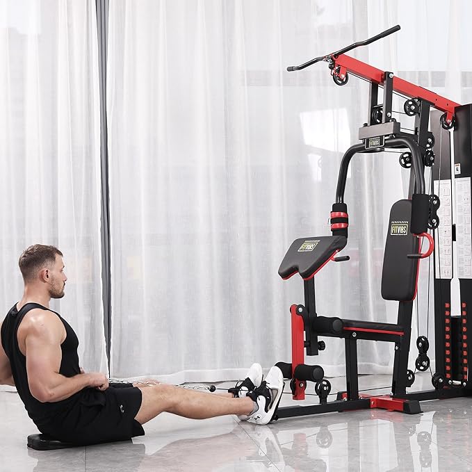 Home Gym, Workout Equipment with Leg Press, Exercise Equipment for Home with Pulley System, Home Gym Equipment for Full Body Strength Training, Preacher Curl and Leg | Multiple Styles