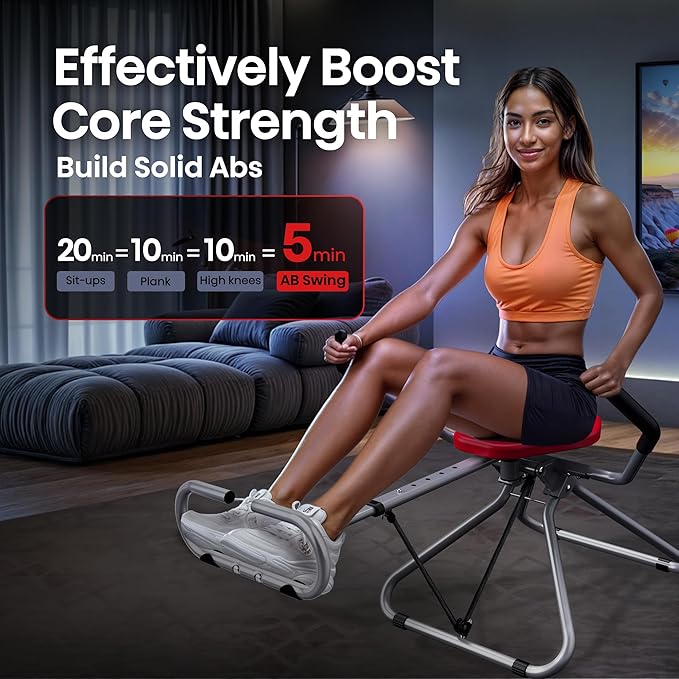 AB SWING INFINITY- Home Ab Workout Machine, Core Training Equipment, Multi-Functional Ab Exercise Trainer, Foldable for Easy Storage, Ideal for Home Gyms, Strength Training, and Fat-Burning Workouts