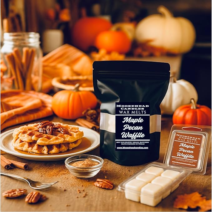 Maple Pecan Scented Wax Melts, 10 Count, 1oz Each, Cologne Fragrance | resealable Pretty Bag | XL Wax Melts