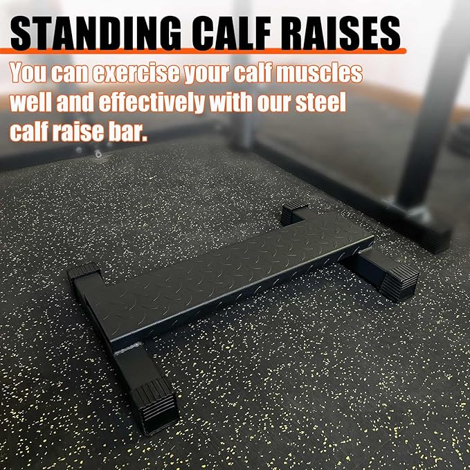 Steel Calf Raise Bar, Standing Machine for Stretching, Squat, Foot Stretch, Anti-Slip Solid Block (Calf Raise BAR 1)