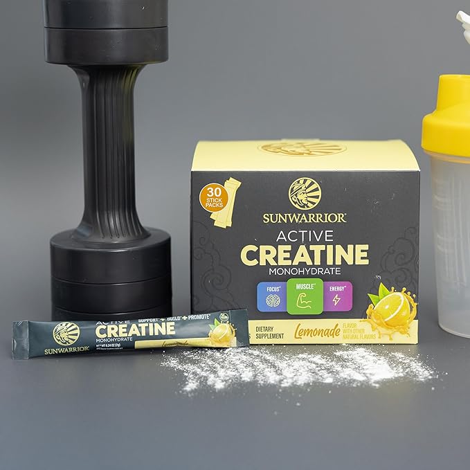 Creatine Monohydrate Powder Micronized PreWorkout Recovery Supplement | Support Muscle Building Strength Training Cognition | Vegan & Keto Friendly Easily Mixes, Pop Box 30 Servings, Lemonade Flavored