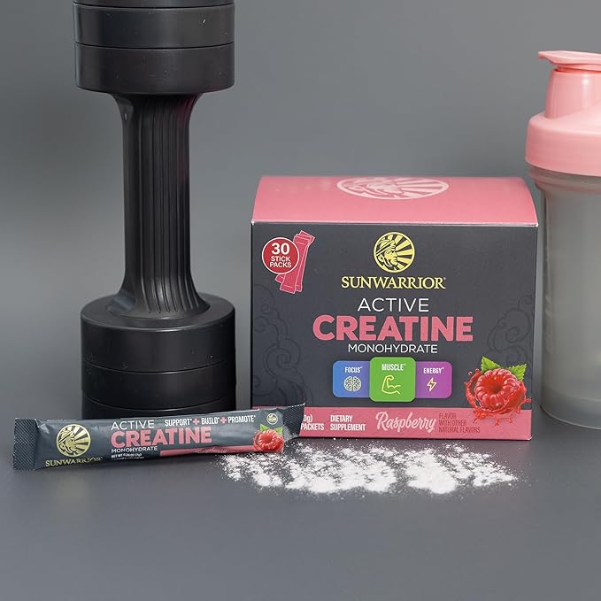 Creatine Monohydrate Powder Micronized PreWorkout Recovery Supplement | Support Muscle Building Strength Training Cognition | Vegan & Keto Friendly Easily Mixes Pop Box 30 Servings, Raspberry Flavored