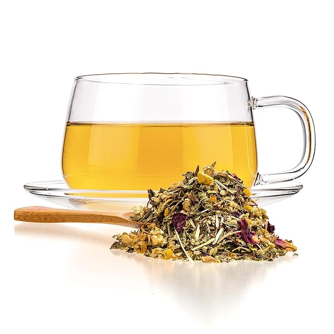 Tealyra - Bedtime - Chamomile - Spearmint - Hemp Leaves - Unique Relaxing Herbal Loose Leaf Tea - Sleep and Calm Tea - All Natural - 224g (8-ounce)
