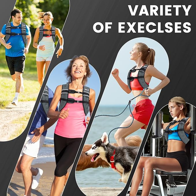 Weighted Vest Woman - 6lb/8lb/12lb/16lb/20lb/25lb/30lb Womens Weight Vest for Walking, Strength Training Weight Vests for Men, Reflective Stripe Fitness Vest for Workout Running Jogging
