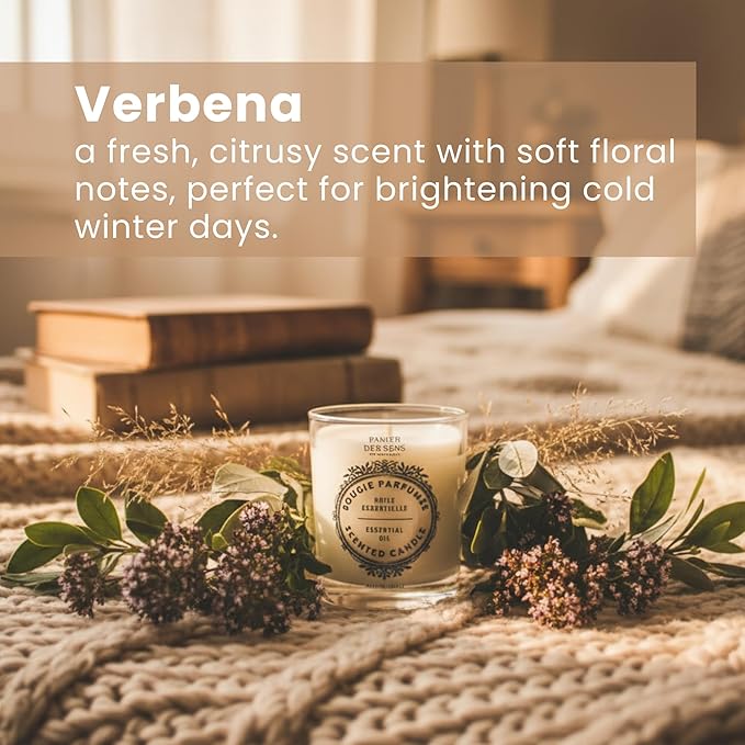 Panier des Sens β Verbena Candle β Long-Lasting Scented Candles for Home β Thoughtful Christmas Gift β 100% Natural Cotton Wick β Decorative Candles β 6.3 oz