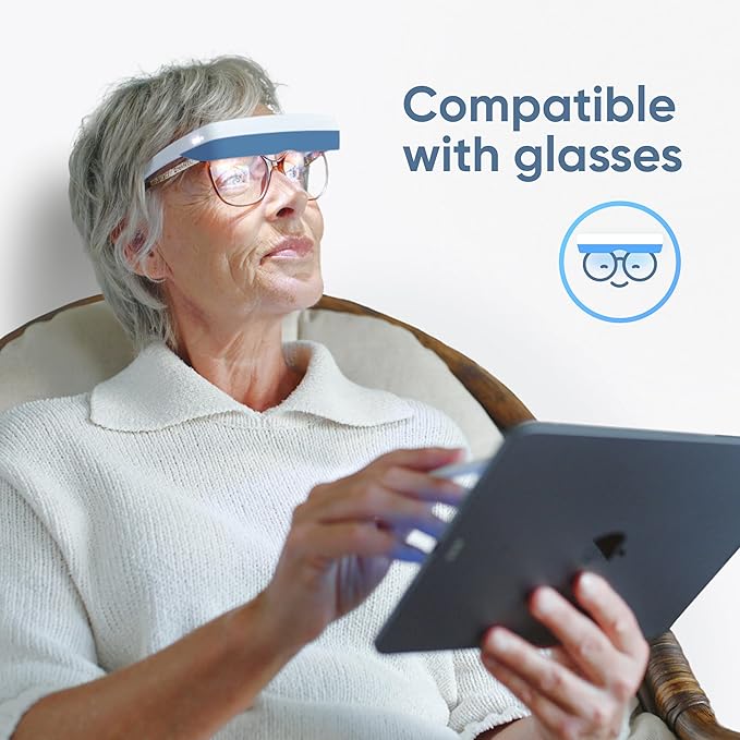 Luminette 3 Light Therapy Glasses - Wearable Light Therapy Lamp - Natural Relief for Sleep Problems, Seasonal Mood Disorders & Jet lag - Portable Daylight Lamp - 300,000 Satisfied Users (Blue)
