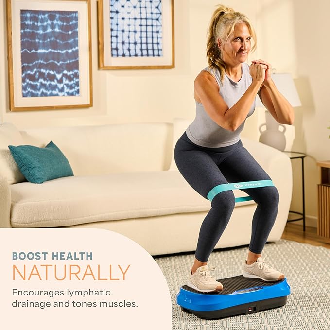 Lifepro Waver Mini Vibration Plate for Lymphatic Drainage – Whole Body Vibrating Platform Exercise Machine for Muscle Toning & Recovery with Remote & Resistance Bands, Max Load 260 lb