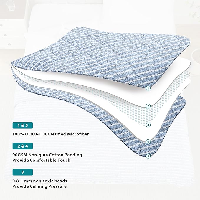 L'AGRATY Weighted Blanket - 60"x80" 20lbs Cooling Breathable Heavy Blanket Microfiber Material with Glass Beads for Adult All-Season Summer Fall Winter Soft Thick Comfort