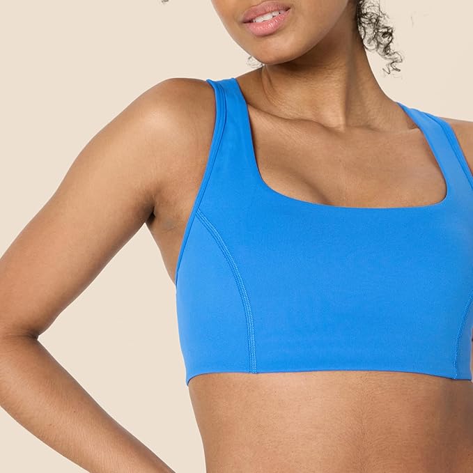 Amazon Essentials Women's Active FormFlex Buttery Soft Light Support Square Neck Racerback Sports Bra