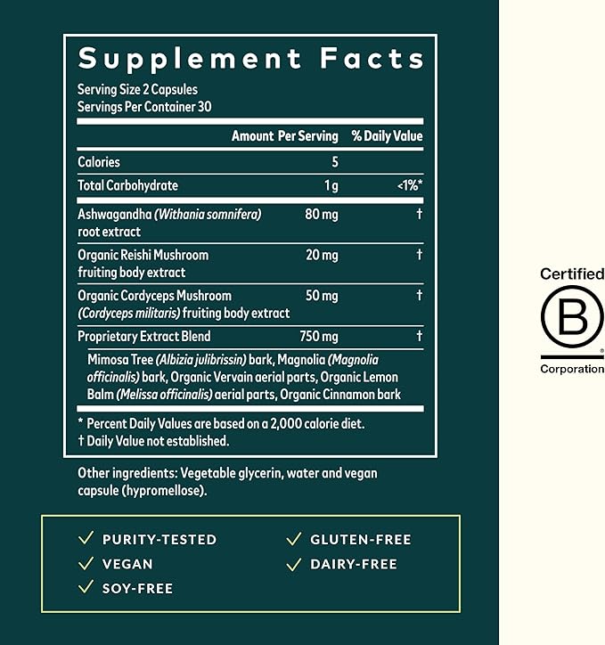 Gaia Herbs Adrenal Health Nightly Restore - Herbal Supplement with Ashwagandha, Magnolia Bark, Cordyceps, Lemon Balm & More* - 60 Vegan Liquid Phyto-Capsules (30 Servings)
