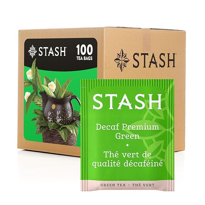 Stash Tea Decaf Premium Green Tea, Box of 100 Tea Bags (Packaging May Vary)