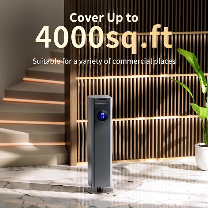 1500ml Scent Air Machine for Home, 4000 sq. ft Coverage Waterless Diffuser Essential Oil Diffuser Hotel Scent Diffuser Cold Air Nebulizer for Large Room Hotel Office (Deep Gray)